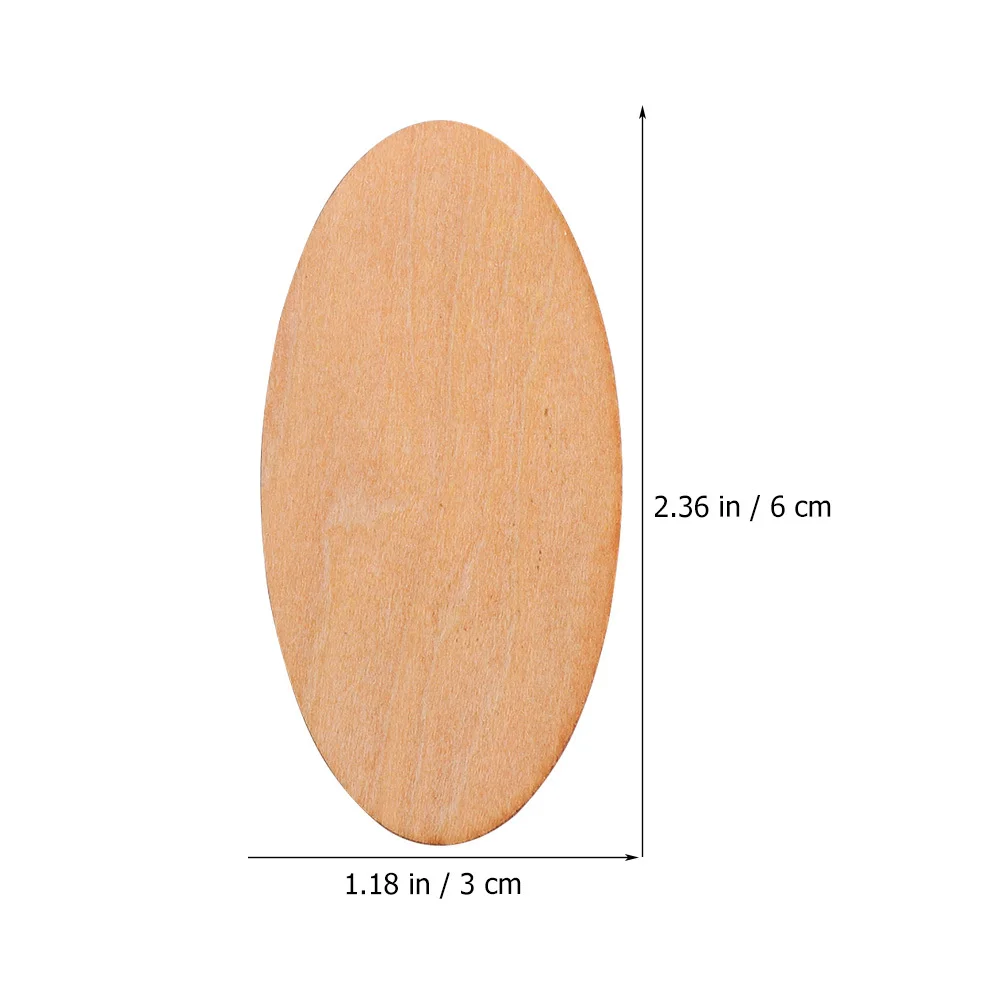 

50Pcs Oval Wooden Slices Unfinished Blank Wood Pieces DIY Wood Chip Craft Material for Decorations Wooden Slices
