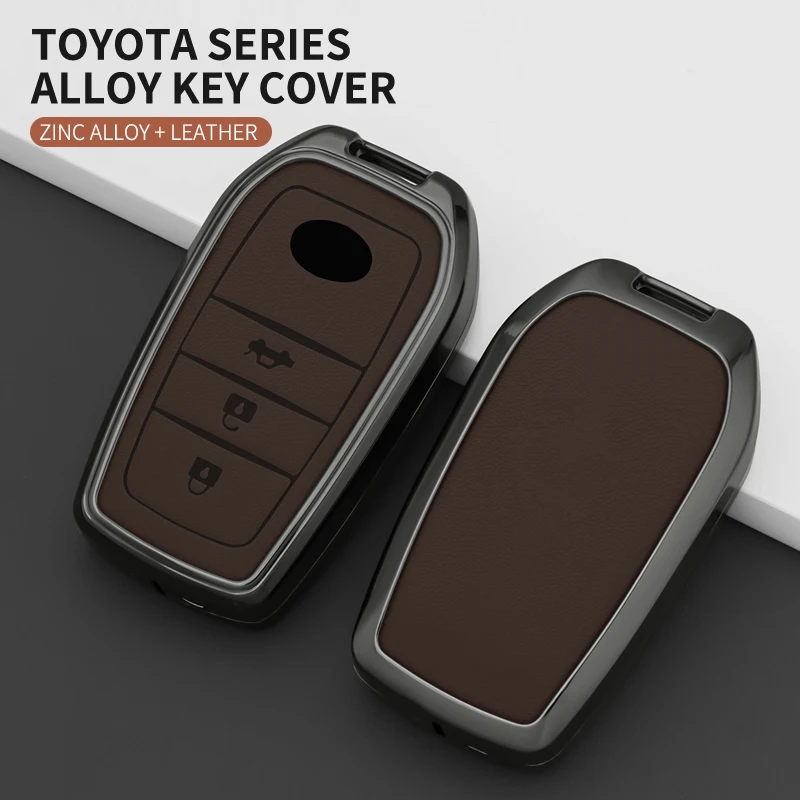 Zinc Alloy Car Key Protective Case funda llave llavero carcasa For Toyota RAV4 Crown Hilux Fortuner Camry Land Cruiser Prado