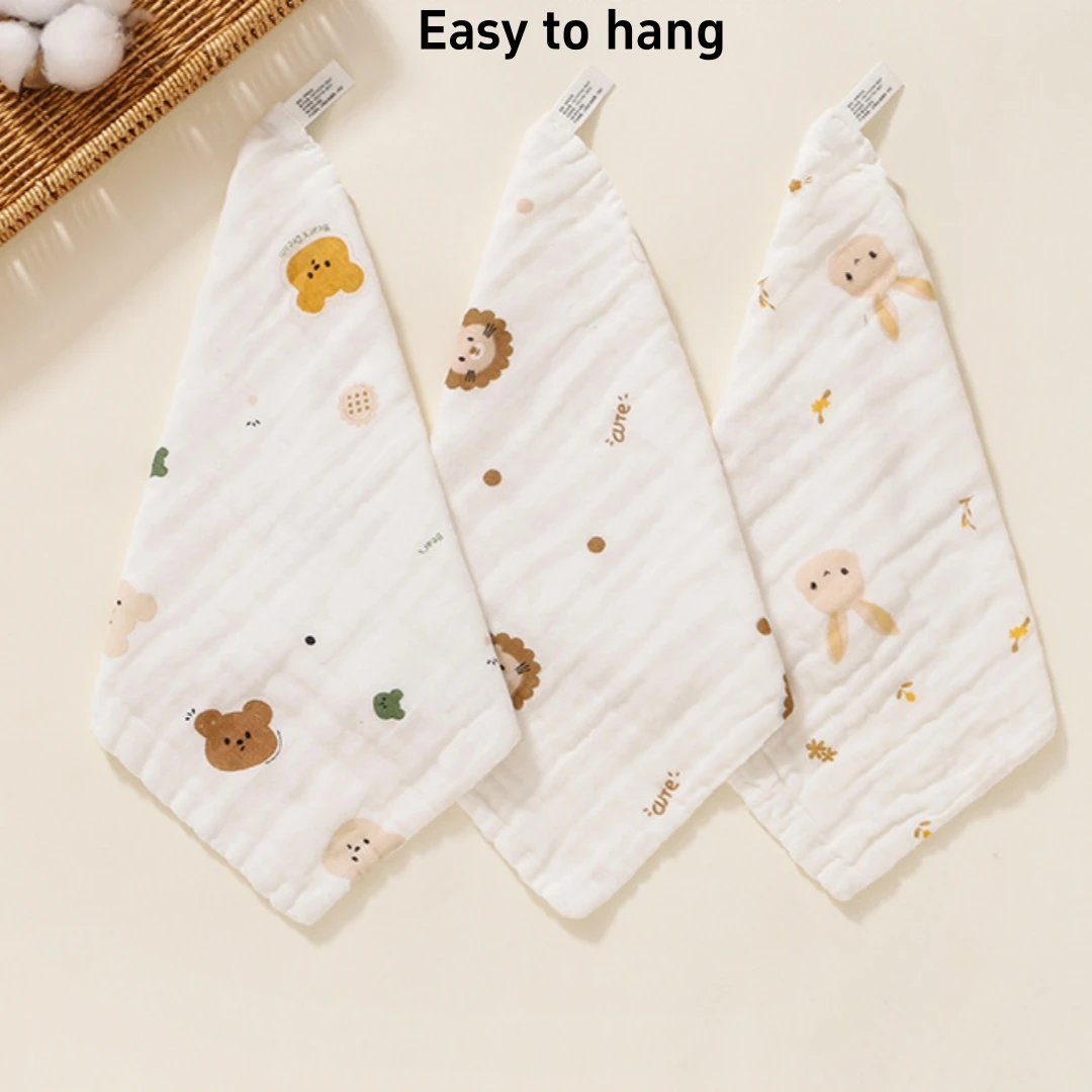 Baby Cotton Muslin Towel Bib Newborn Ultra-Soft Cotton Square Towel Baby-Specific Face Wash Towel Gauze Towel for Childrenh