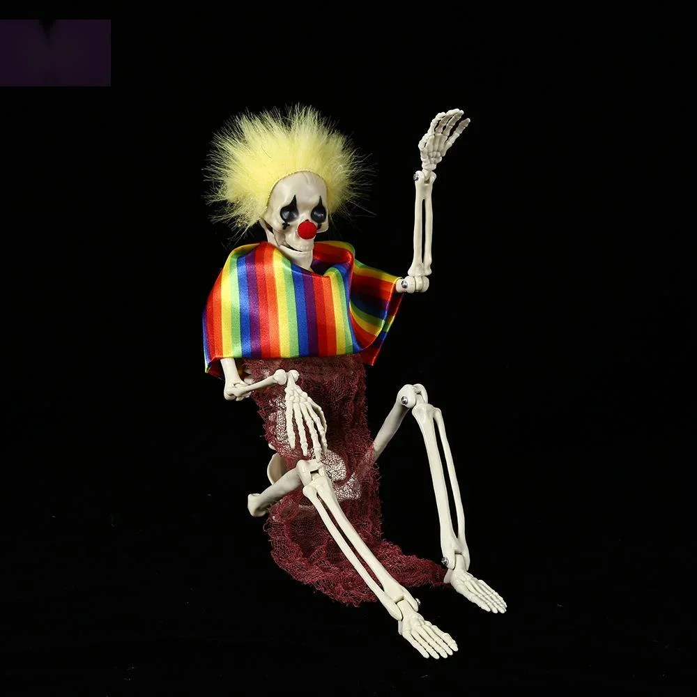 

Scary Skeleton Clown Prop For Halloween, Colorful Costume Standable Decoration For Haunted House And Creepy Party Scene Setup