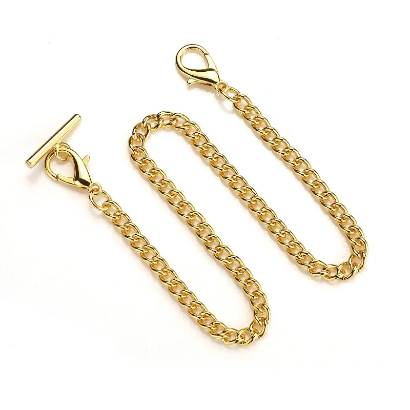 Electroplated Metal Pocket Watch Fob Chain Denim Style Hanging Link Replacement Waist Accessory for Vintage Pocket Watch