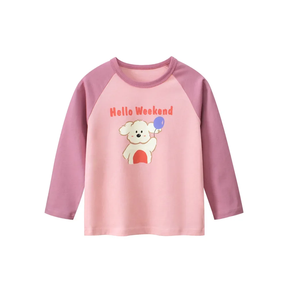 1-9T Cotton Girls T Shirt Toddler Kid Cotton Tshirt Long Sleeve Baby Clothes Casual Basic Infant Tee Top Chidlren Outfit