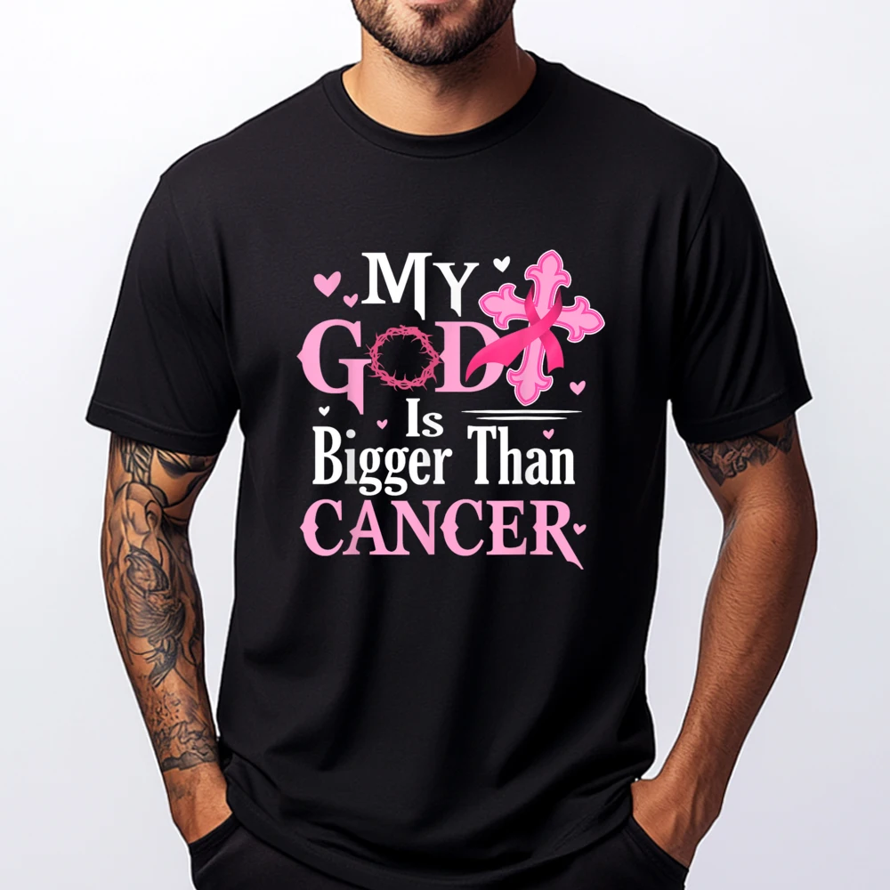 

My God Is Bigger Than Cancer Breast Cancer Awareness Jesus Cream T Shirt T Shirts Group