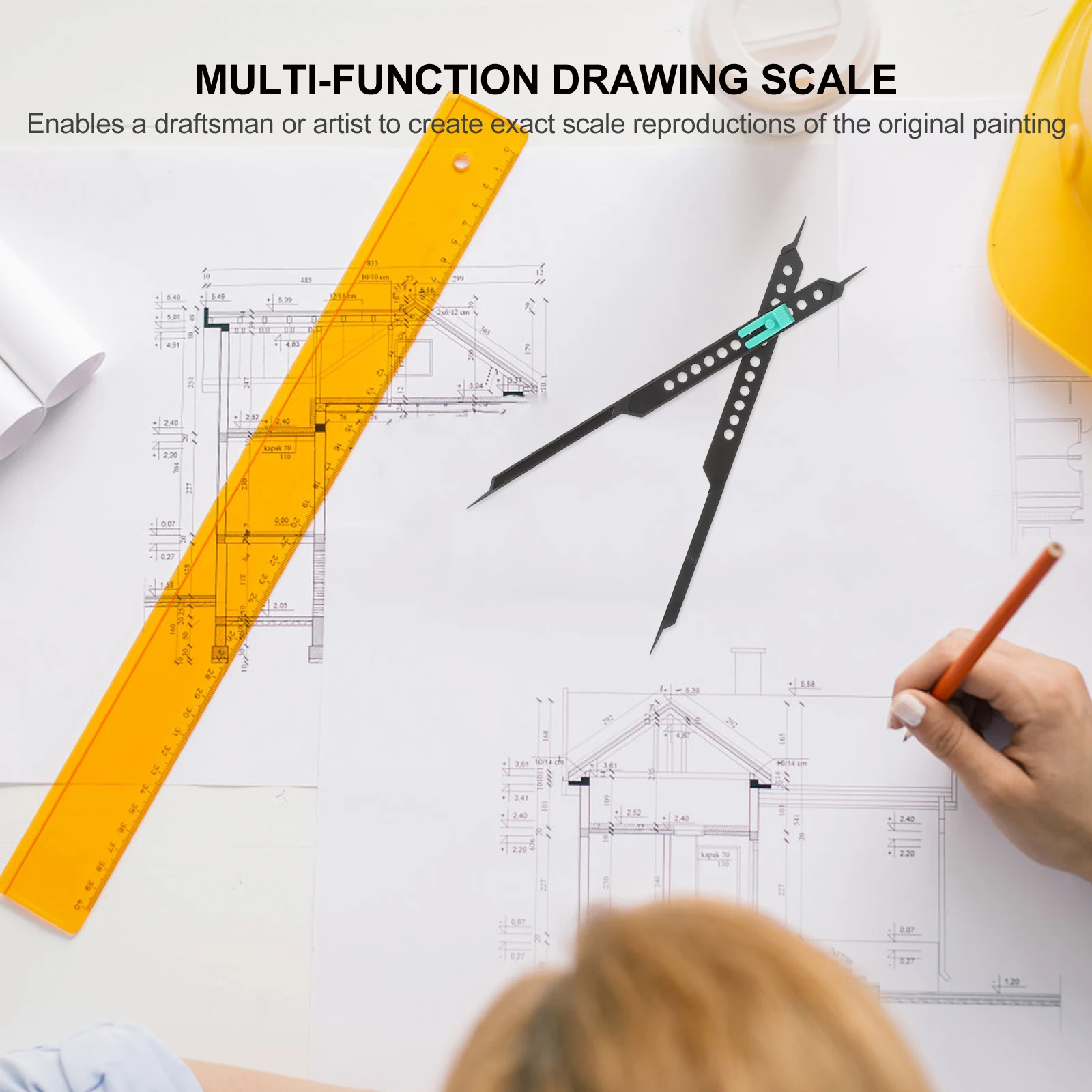 

1pc Multi-Function Drawing Ruler Proportional Divider Art Tool For Designers Artists Plastic Scale Divider Painting
