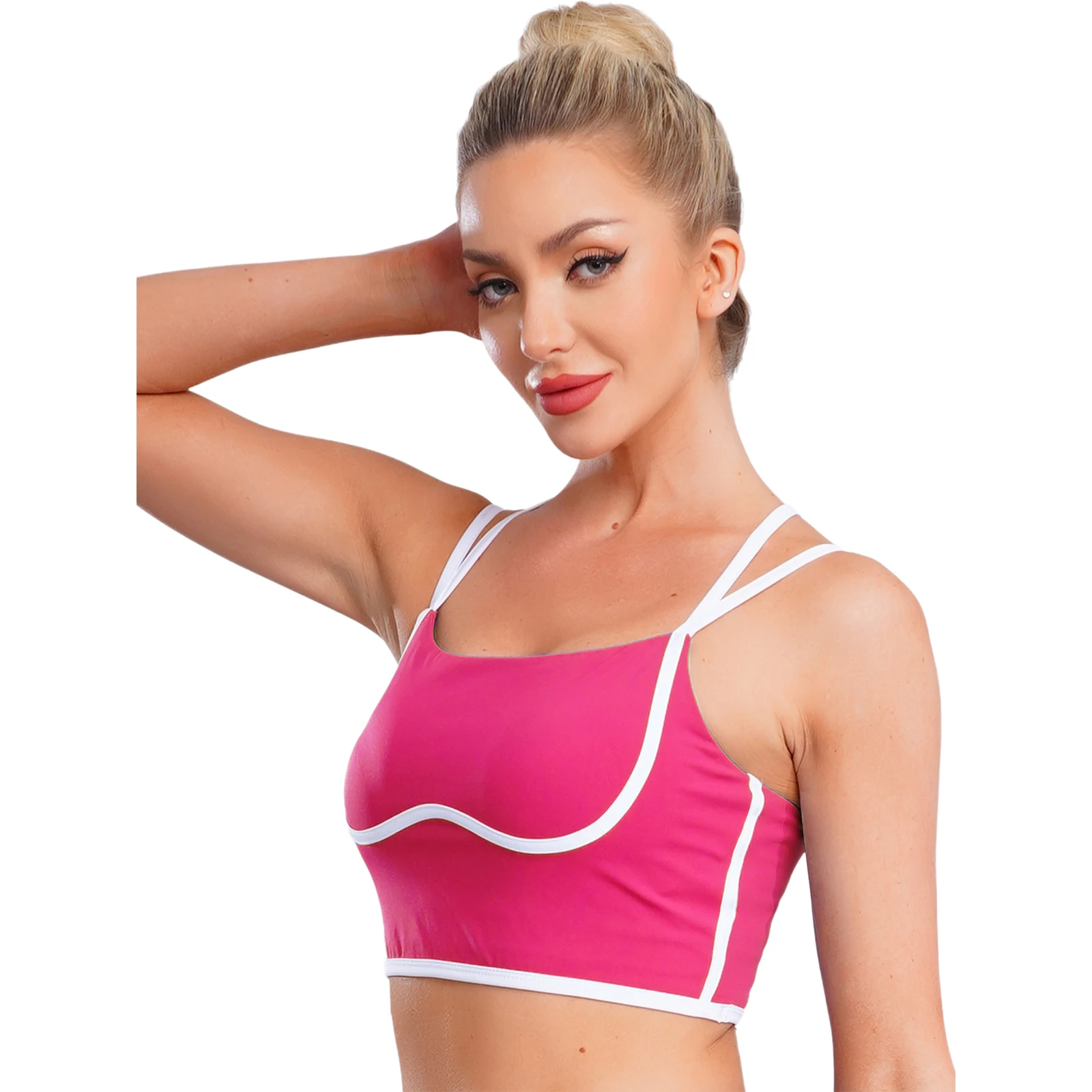 

Женский жилет для йоги без рукавов с регулируемым бретелькой, спортивная майка со встроенным бюстгальтером для тренировок, фитнеса, спортивных упражнений
