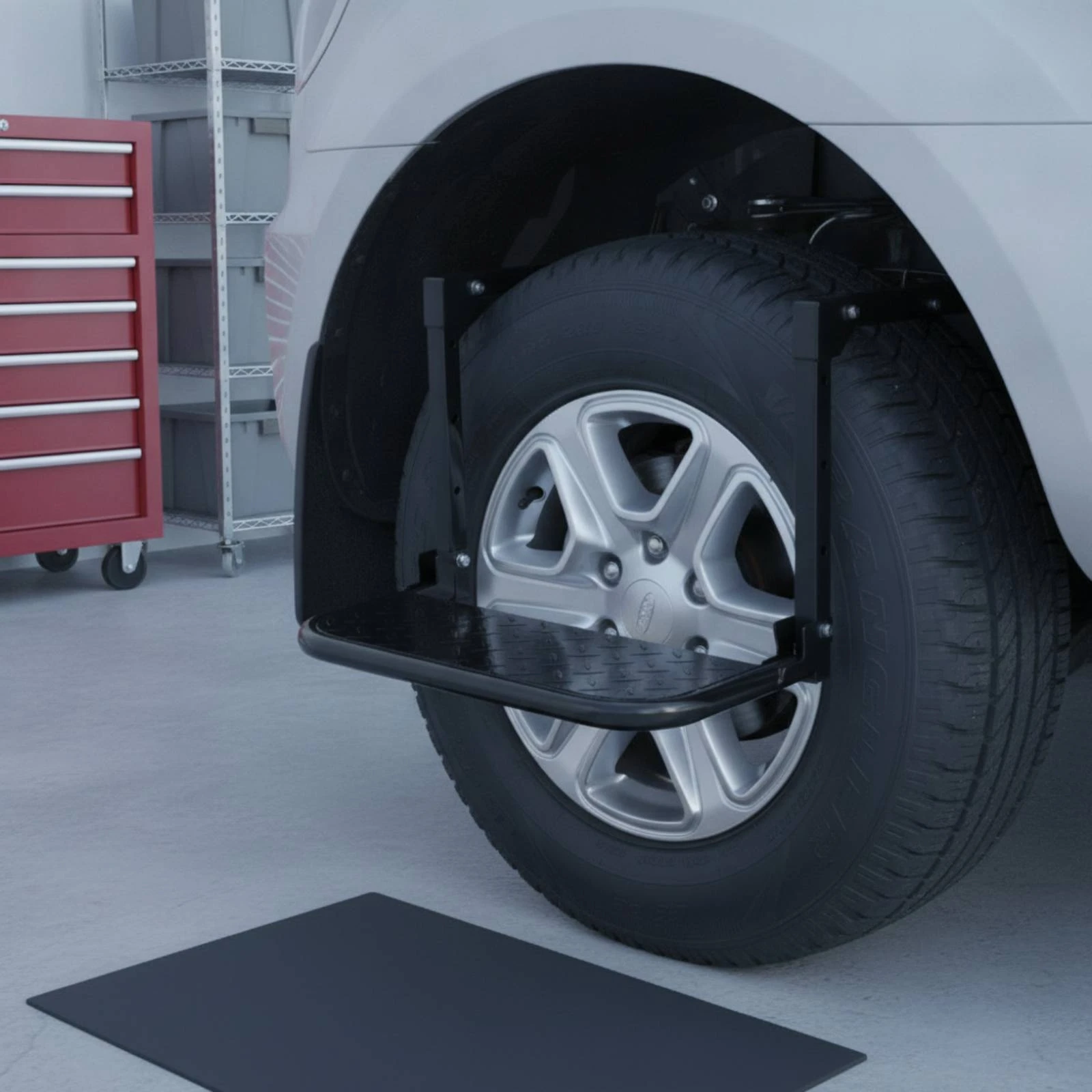 Tire Step with Rectangular Platform Long-Lasting Adjustable Tire Step Stable Portable for SUV Owners, Roof Rack Loading