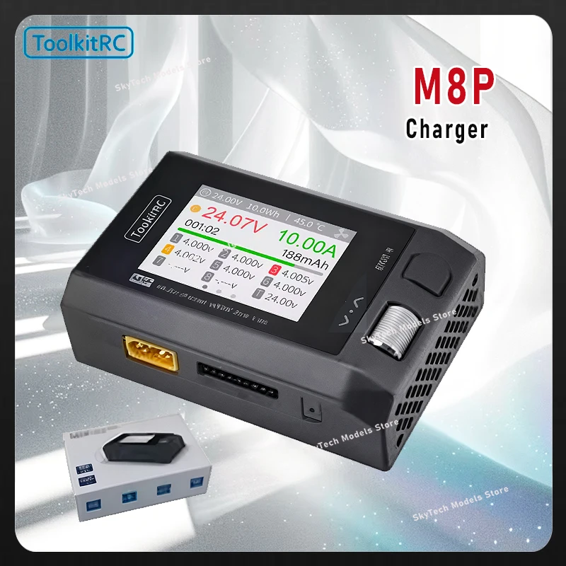 

ToolkitRC M8P 600W 20A Multi-function DC Balance Charger for 1-8S XT60 Lipo LiHV LiFe Lion LTO Battery signal testing M8S upgrad