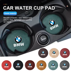 2Pcs Car Interior Water Cup Mat Leather Coasters Pad For BMW Performance F30 F20 G20 G30 G05 G06 G07 G11 G01 G02 G32