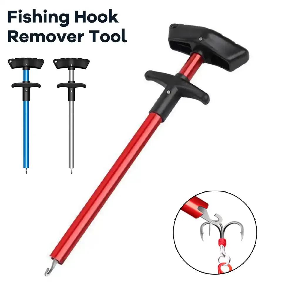 Fishing Hook Remover Tool Fishing Lure Remover Aluminum Tube Hook Detacher Portable Fish Hook Out Extractor T Type