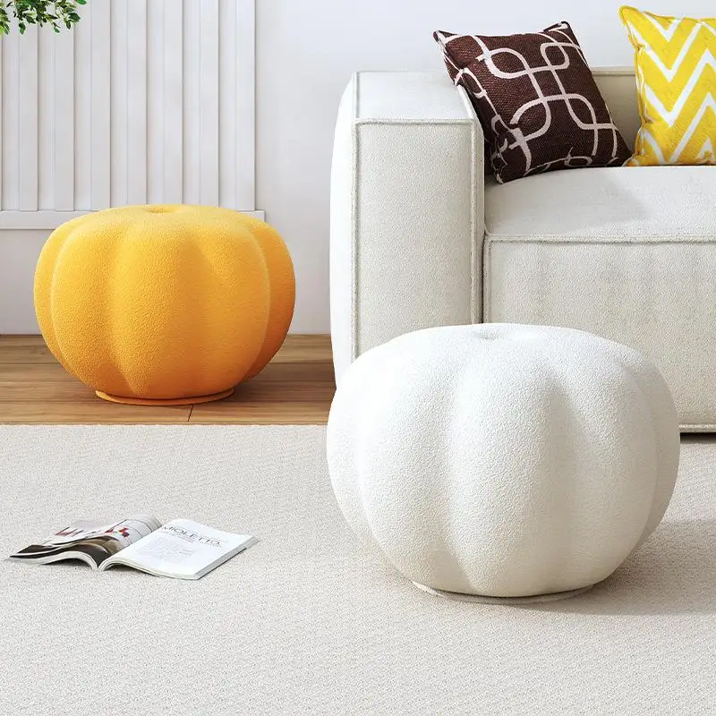 

Small Stool Household Shoe Changing Stool Internet Celebrity Pumpkin Stool Living Room Sofa and Tea Table Round Stool