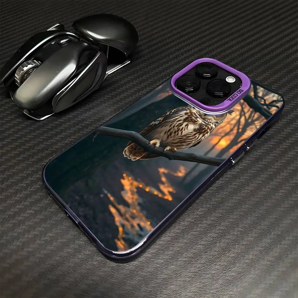 حافظة هاتف OWL FORST واقعية لهاتف iPhone 16,15,14,13,12,11,Mini,Pro,MAX غطاء مقاوم للصدمات باللون الأرجواني غير اللامع #2
