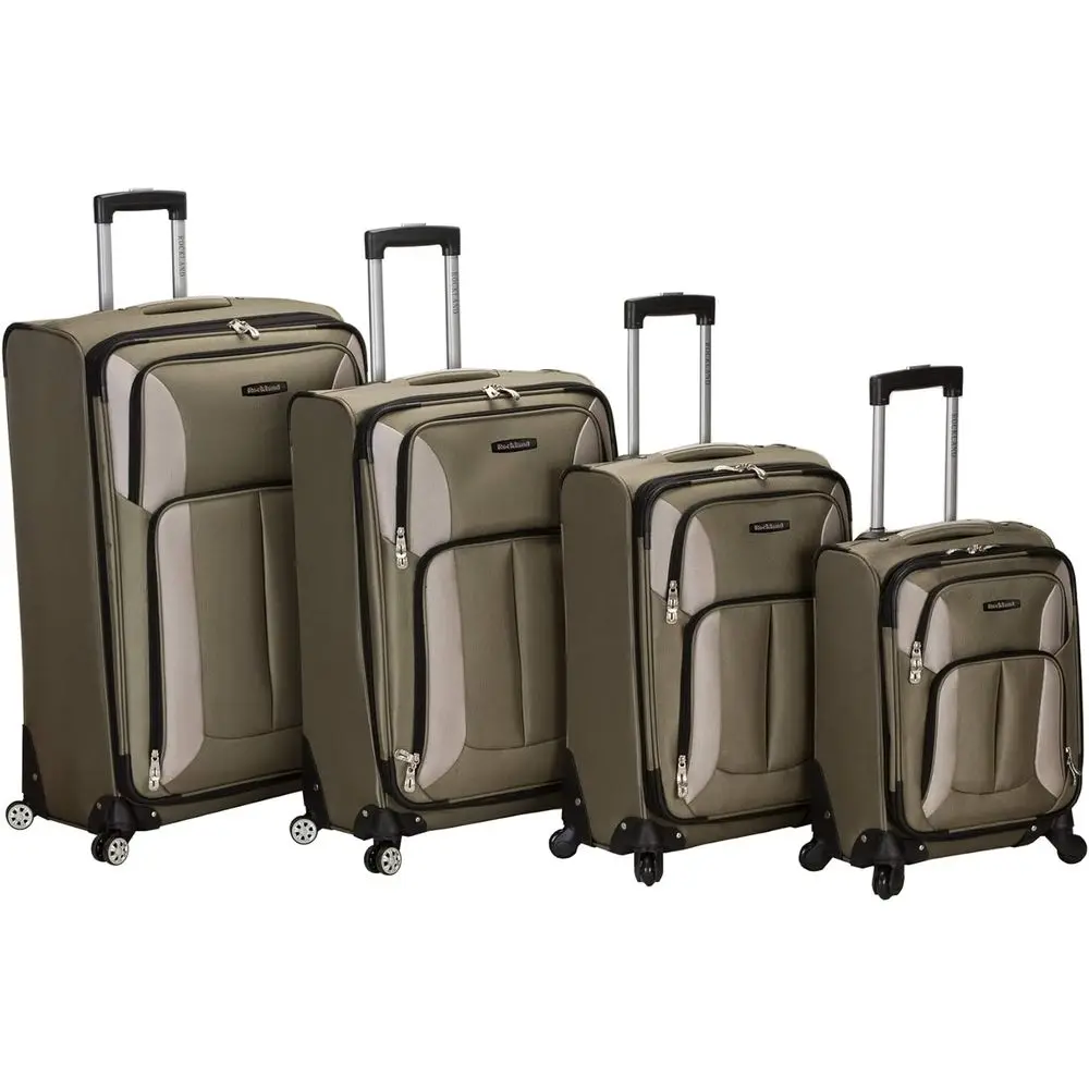 

4 Piece Spinner Luggage Set, 18/22/26/30, Olive