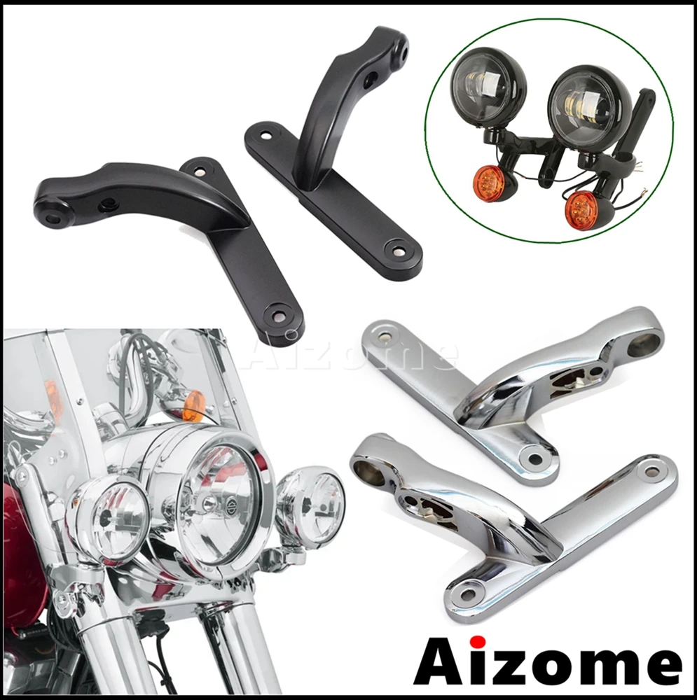 Kit luci ausiliarie per montaggio su moto fendinebbia staffa di supporto per indicatori di direzione per Harley Touring Electra Glide Road King