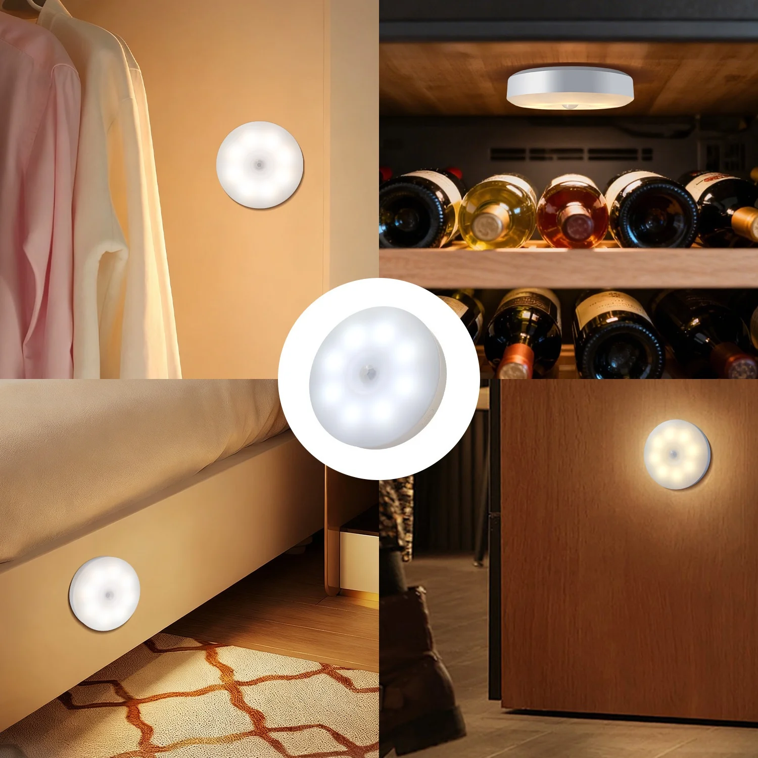 

Motion Sensor Night Light, Adjustable White/Neutral/Warm Light, 80x20mm, Dimmable, Long Standby, for Stairs, Wardrobe, Gift