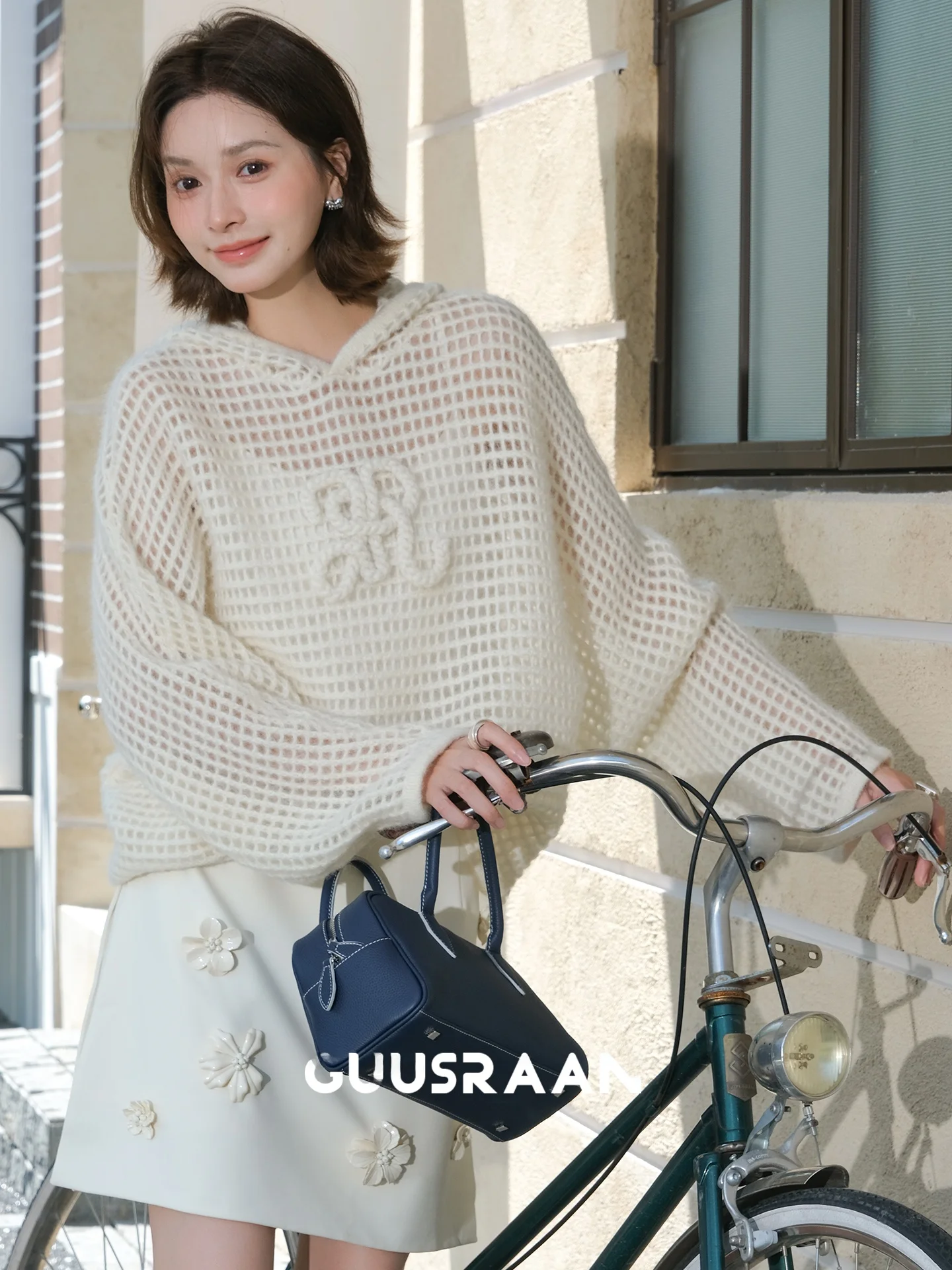 

Женский свитер Warm Cloud Turbulence, повседневный, свободного кроя, ажурный, вязаный, из смесовой шерсти альпака, с длинными рукавами, круглым вырезом