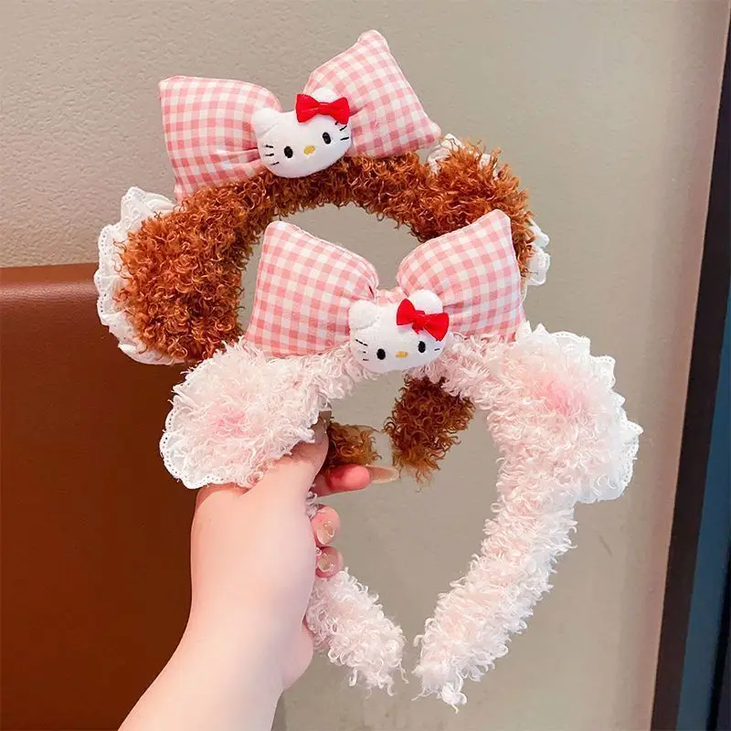 

Hello Kitty Anime Kawaii Sanrio Lovely Doll Ins Fashion Bow Children Hair Band Cute Headwear Accessory Decoration Gifts Toys