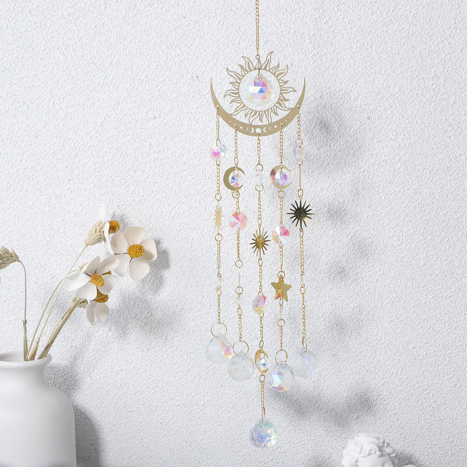 

Хрустальный подвесной солнечный светоотражатель для декора окон и сада (для дома и улицы), с изысканными подвесками и эффектом ветряных колокольчиков