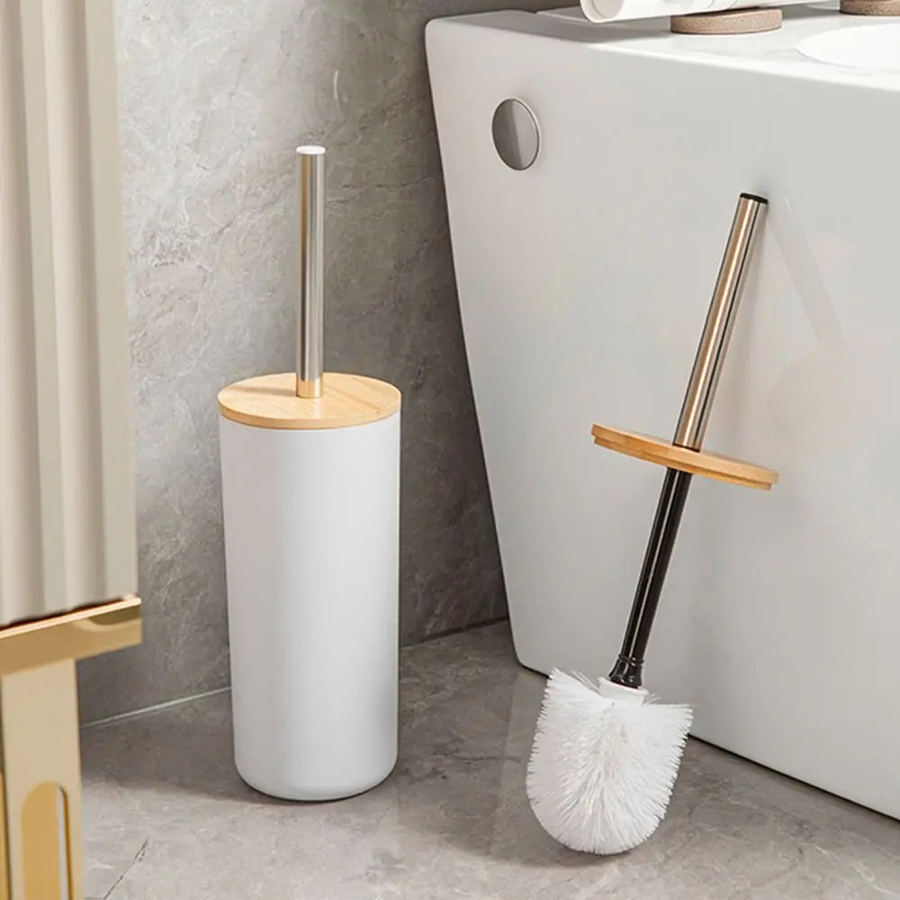 Anti Drip Toilet Brush Set Long Handle Nordic Style Toilet Scrubber No Dead Corners Soft Bristles Toilet Rim Cleaner Brush