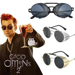 Good Omens Devil Crowley David Tennant Cosplay Glasses Steampunk Retro Eyewear Sunglasses Men Women Props Accessories