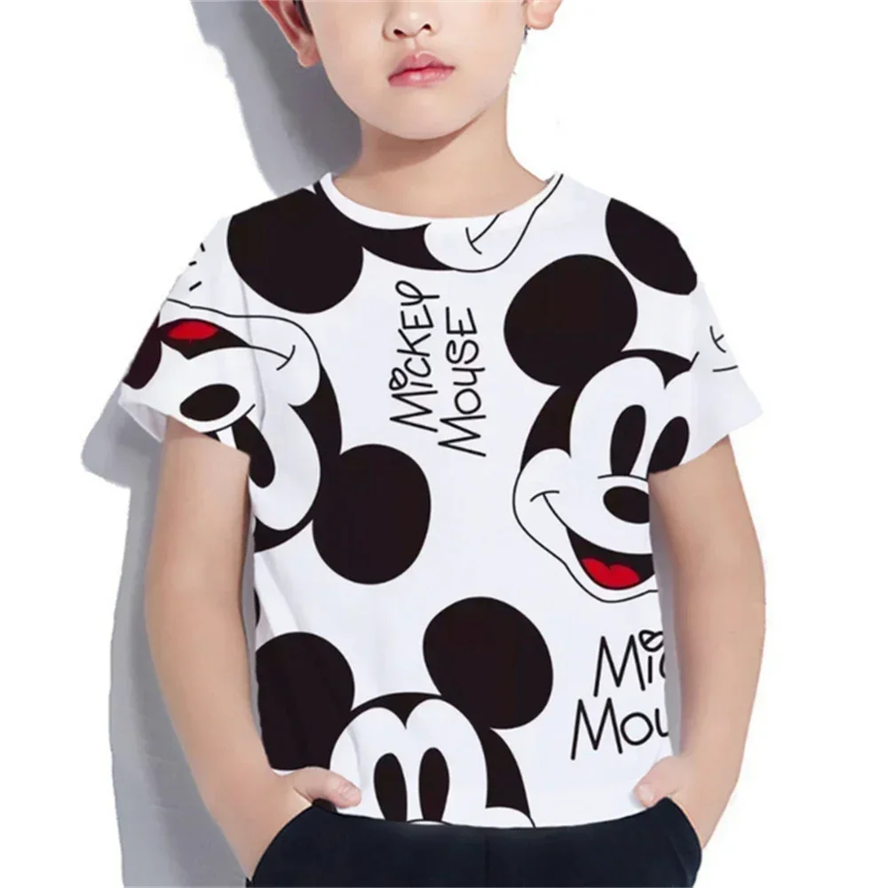 3-14 Ys Child Girls T-shirt Kawaii Minnie Mouse T Shirt Summer Short Sleeve Children Clothing Kid Girl Clothes Cartoon Tees Tops