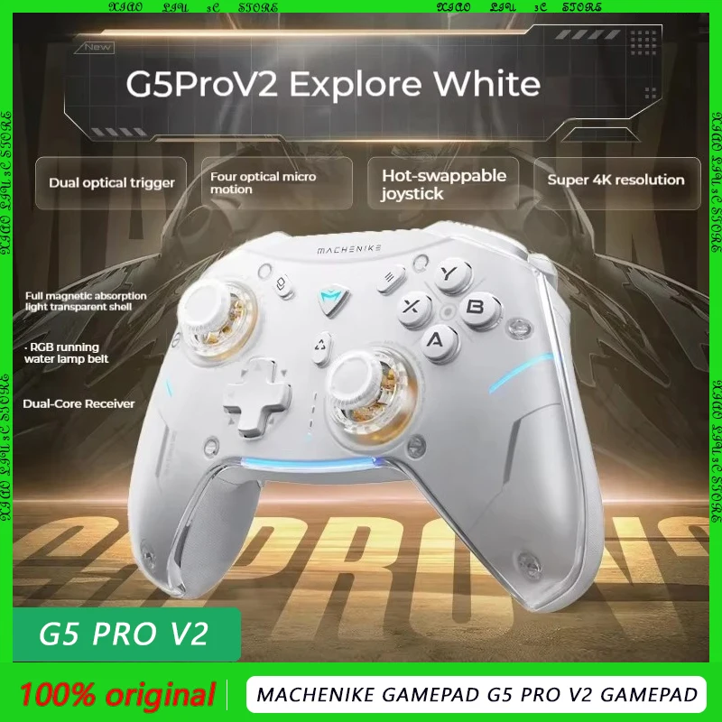 

Machenike Gamepad G5Pro V2 Optical Gamepad Collection Edition Hall Rocker Three-Mode Hot Swap Bluetooth Trigger Vibration Gift