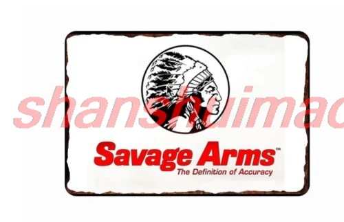 Savage Arms Tin Sign  8x12 Disrtressed Art Image ASC