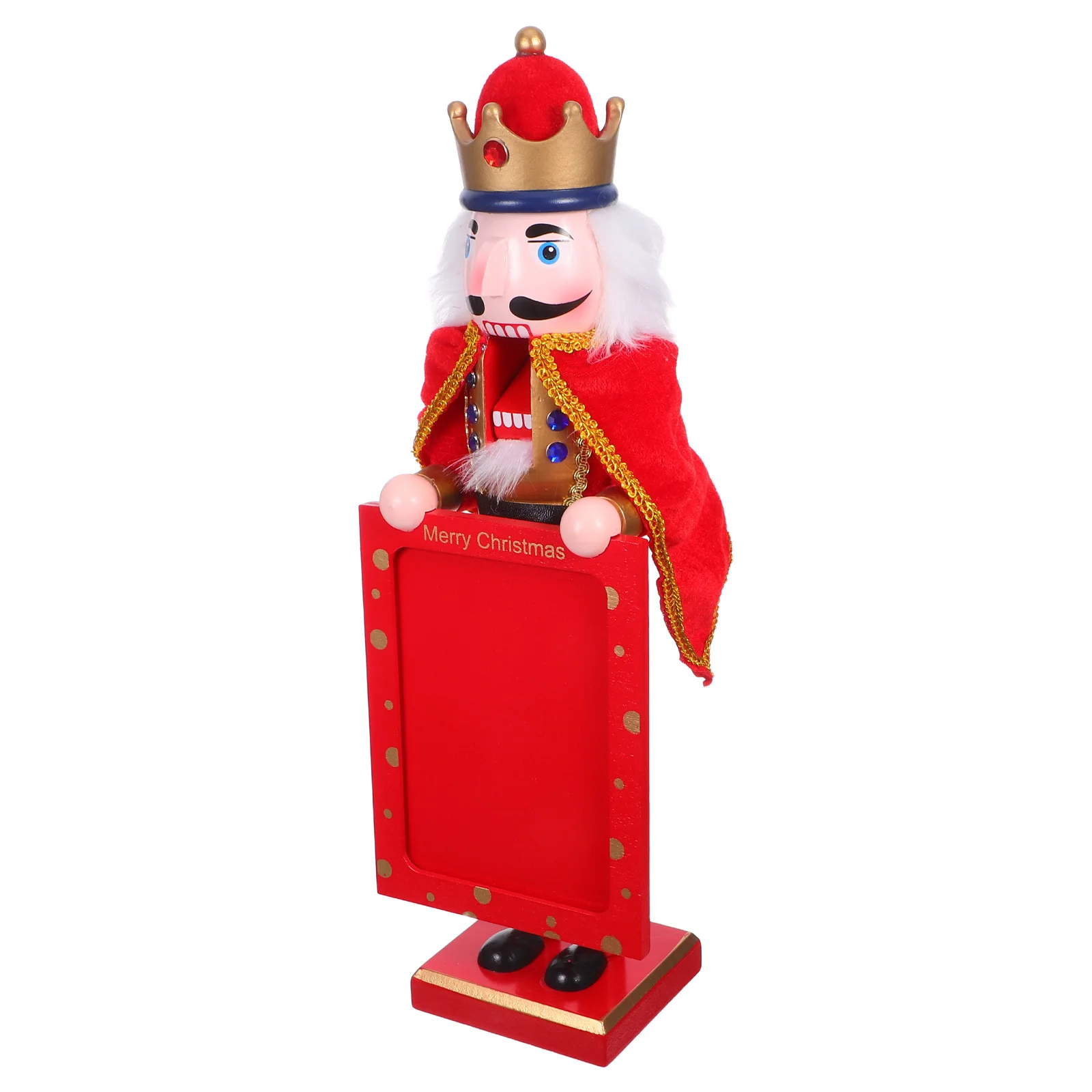 

Nutcracker Wooden Soldier 38cm Hand-Carved Christmas Tabletop Photo Frame Nutcracker Home Decor Festive Gift Christmas Soldier