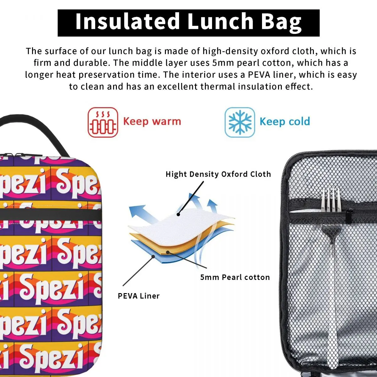 Paulaner Spezi Logo Lunch Bag Lunch Box da ufficio per borse termiche divertenti unisex Borsa termica portatile impermeabile