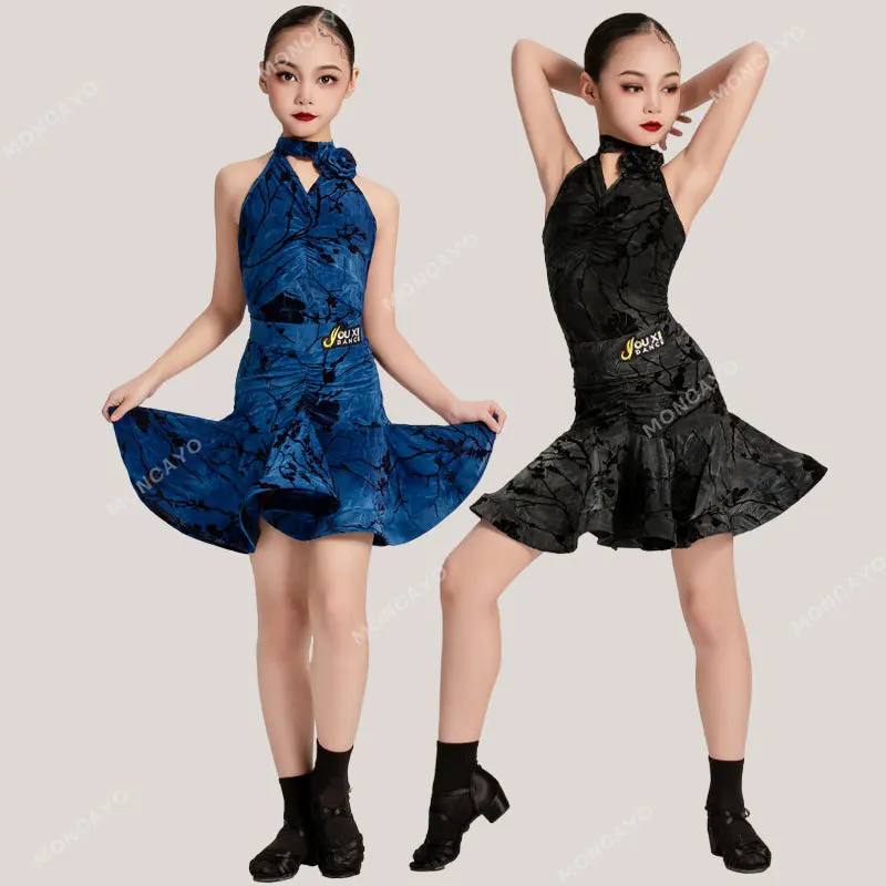 

Cha Cha Samba Tango Rumba Latin Dance Dress Girls Latin Dance Clothes Kids Dancing Competition Ballroom Dance Dresses Child