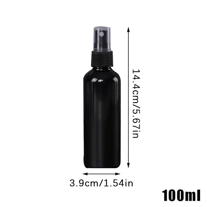 10 pz Nero PET Spray Bottiglia Da Viaggio Portatile Riutilizzabile Profumo Acquosa Emulsione Liquido Make Up Contenitore Atomizzatore