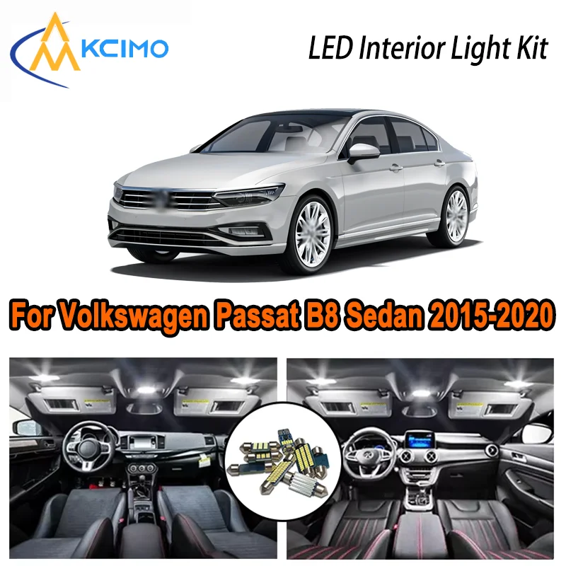 

For Volkswagen Passat B8 Sedan 2015-2020 2016 2017 2018 2019 LED Interior Dome Map Trunk Light Kit Car Led Lamps Canbus No Error