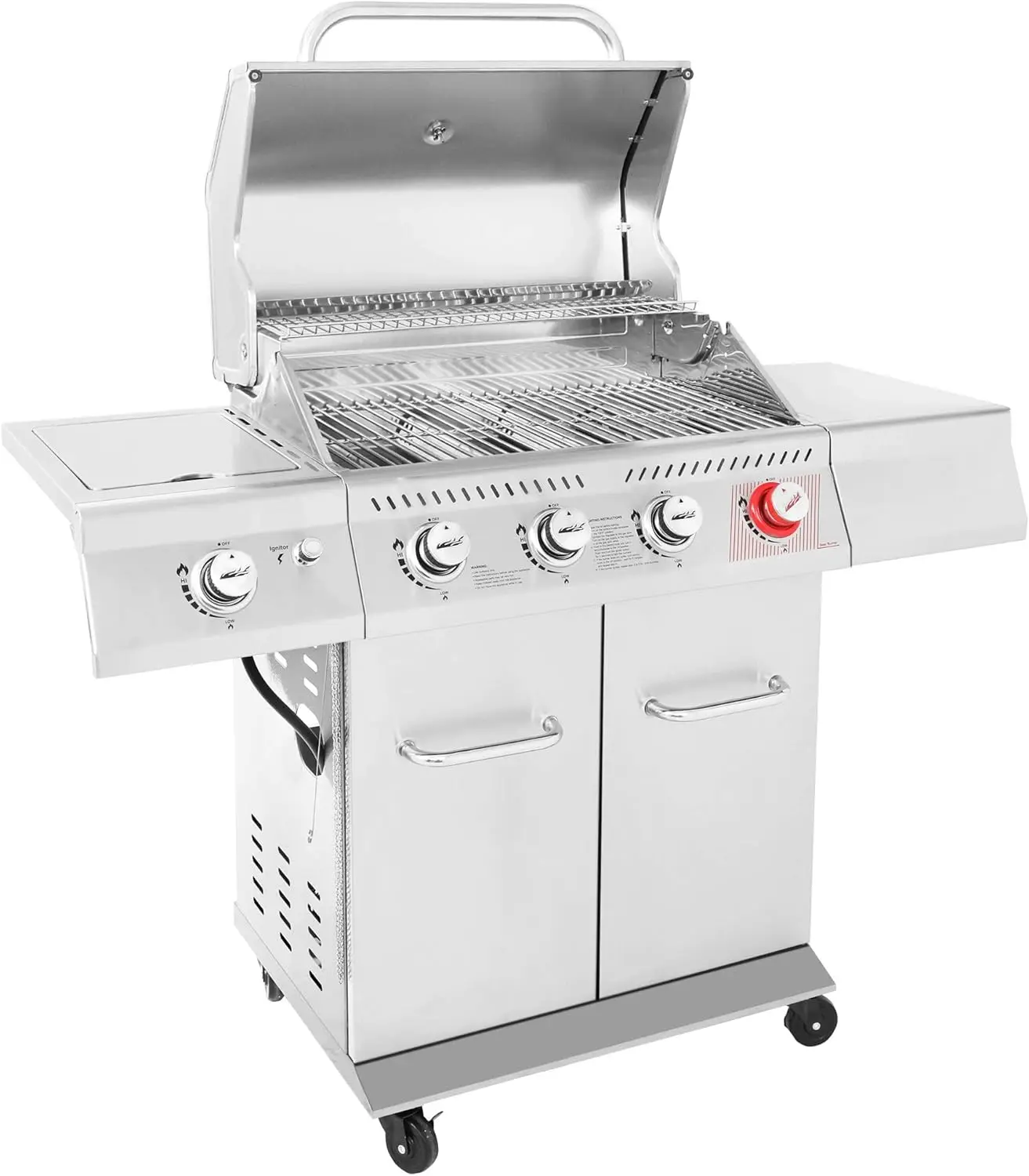 

Royal Gourmet GA4402S 4-Burner Propane Gas Grill with Sear Burner and Side Burner, 54,000 BTUs Cooking Power, Stainless Steel