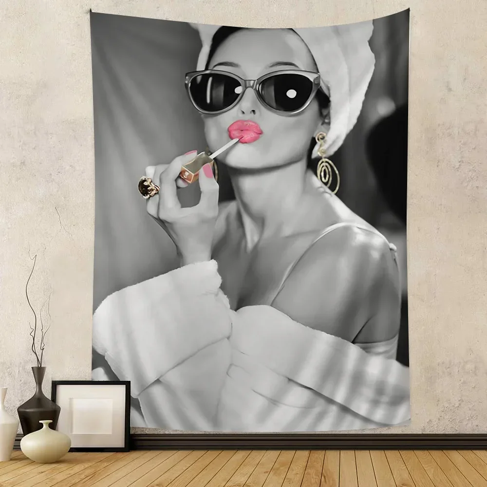 Hepburn Color Tapestry Wall Hanging Figure Wall Tapestry Room Art Decorative Aesthetics 70X100CM 100X150CM