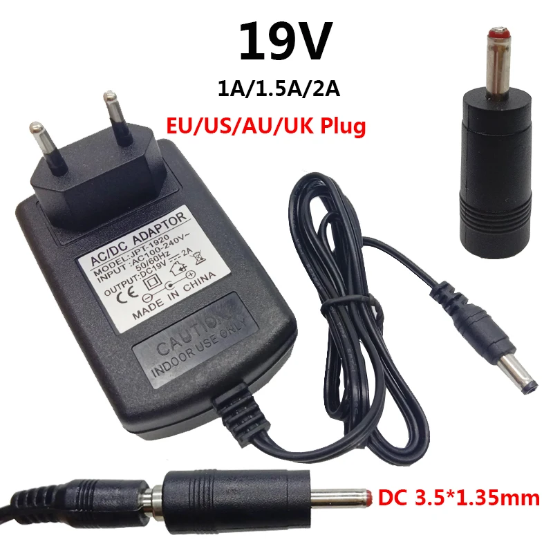 DC 19 dc Power Supply Power Adapter Adaptor 19v Source 3.5*1.35mm Switching Adaptador 19V 2A adapter AU UK US EU Plug 5.5*2.5mm