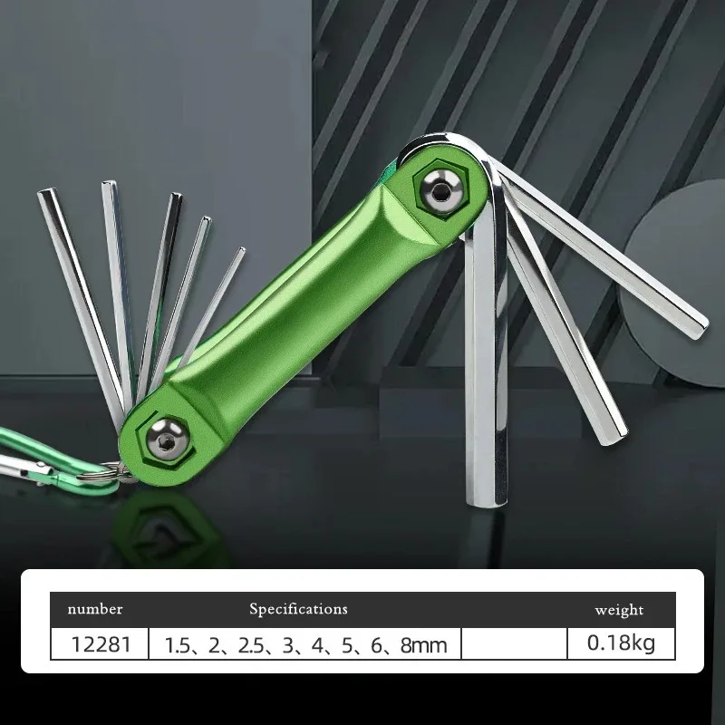 8 in 1Auto Repair Tool Hexagonal Wrench Set with Folding Function Portable Foldable Bike Multitool