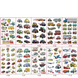 10Pcs/set Tattoo Sticker Various Cartoon Car Fake Tattoo Sticker Temporary Tattoos Waterproof Airplane Tattoo Arm Hand Gift