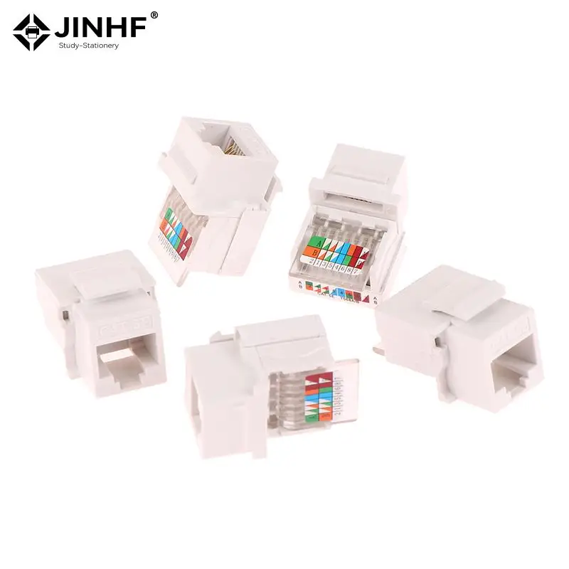 5pcs RJ45 Connector Information Socket Computer Outlet Cable Adapter Jack Tool-free CAT5E UTP Network Cable Adapter Replacement