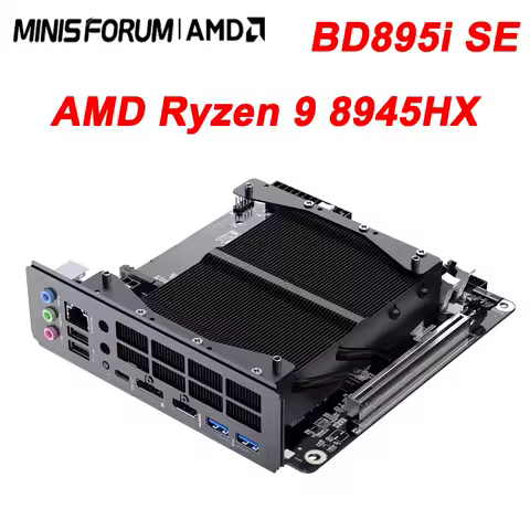 MINISFORUM Motherboard Mini-ITX BD895i SE AMD Ryzen 9 8945HX(16C/32T) 2*DDR5 PCIe5.0 x16 RJ45 2.5G HDMI2.1 Gaming Computer