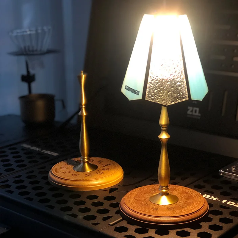 

Outdoor camping black walnut beech brass camping light stand 1/4 transfer desktop