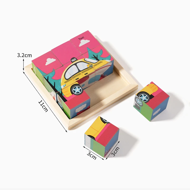 6면체 3D 큐브 퍼즐 트레이 1세트 나무 어린이 수납 장난감 어린이 교육용 장난감 재미있는 게임 어린이 선물