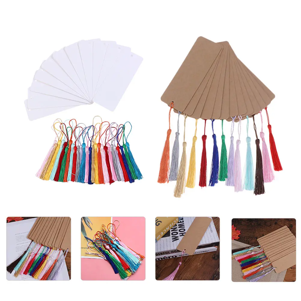 

2 Sets Blank Bookmark Markers Bulk Bookmarks Paper Tassel Vintage Books Decor Delicate DIY Key Chain