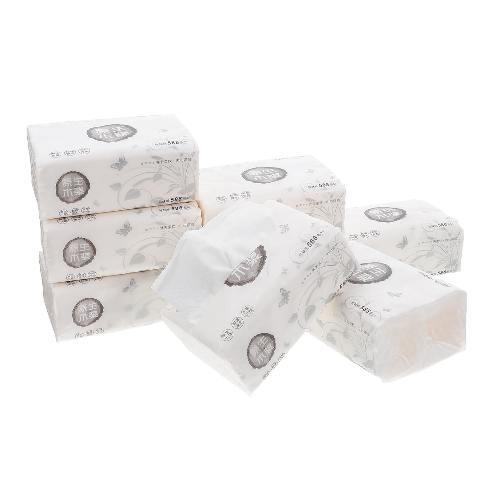 8 قطع من ورق استخراج لب الخشب الناعم آمن للاستخدام اليومي في المنزل والمطبخ والفندق والمطعم ورق استخلاص أبيض #6