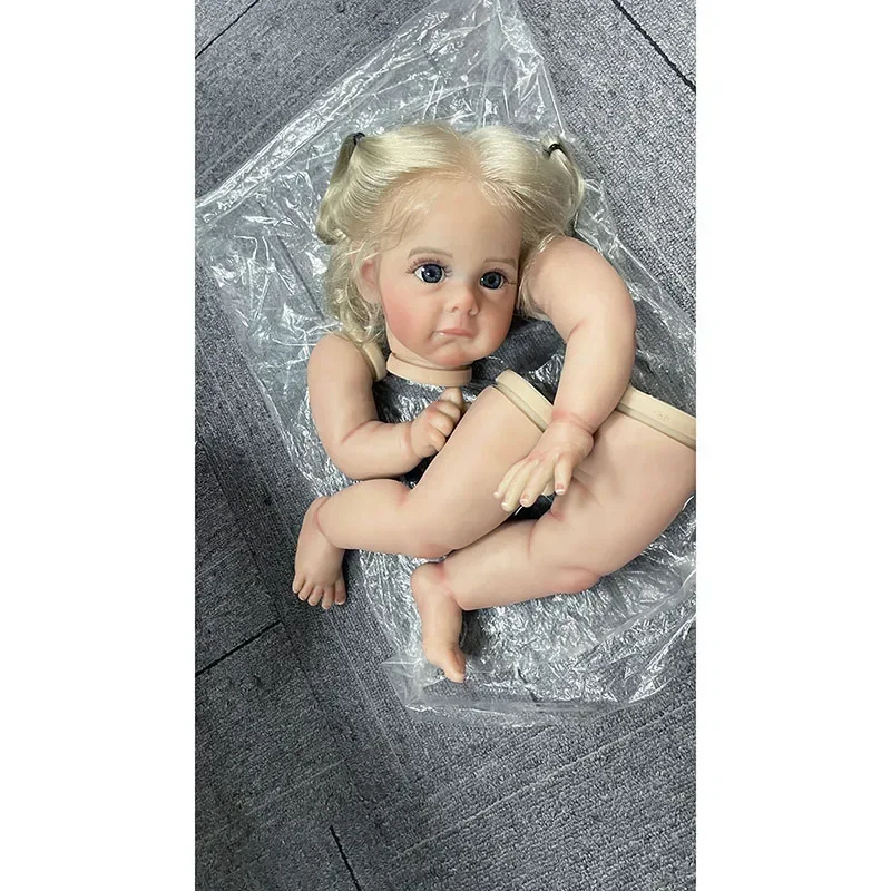 21Inch Reborn Kit Maggi with Rooted Hair Lifelike Hand-details Painting with Visible Venis Kit Bebé Reborn Niña