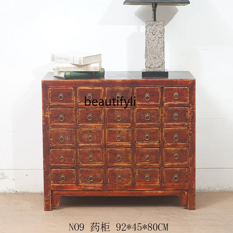 Old Object Solid Wood Bookcase Ming Qing Classical Storage Cabinet Decorative Cabinet