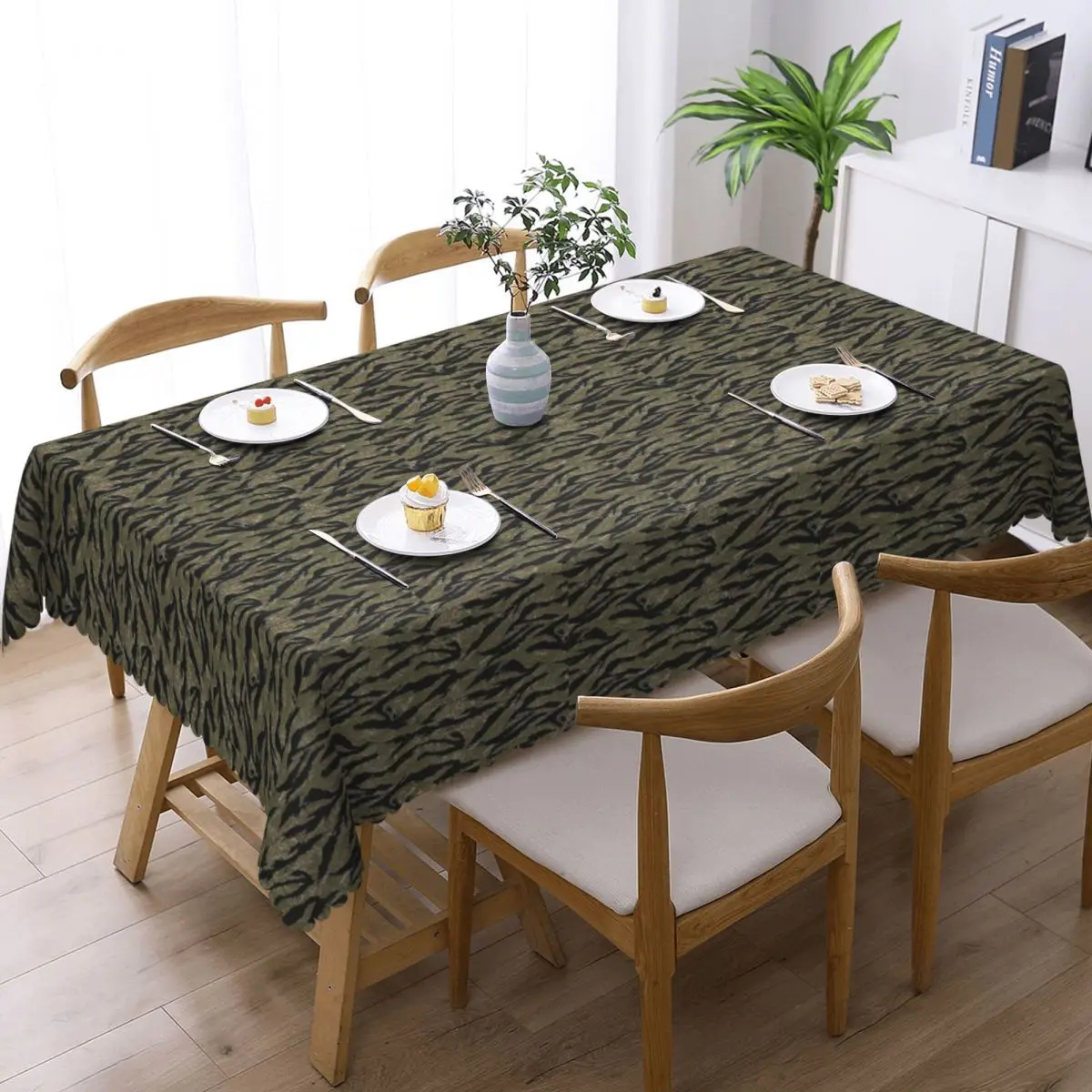 US Army Camouflage Tiger Stripe Tablecloth Restaurant Kitchen Rectangular Tablecloth Tablecloth Outdoor Dining Table Cover