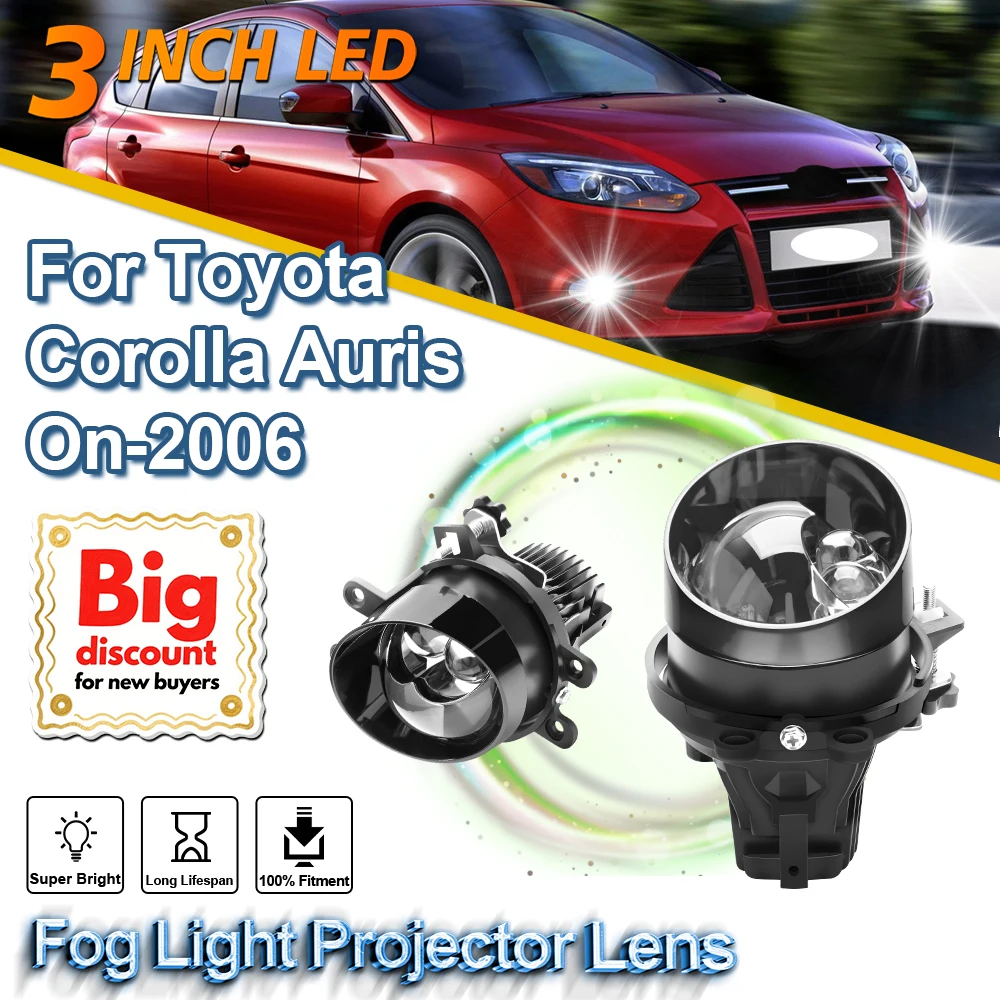 

ROADSUN 3.0 Inch LED Auto Fog Light Projector Lens Assembly Fog Lamp Bulb Car Accessories For Toyota Corolla Auris 2006 2007-On