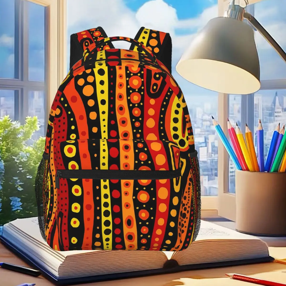 

Solar Flair Student Backpack School Bag Hiking Travel Daypack for Men Women Fashion Bookbag Shoulder Bags