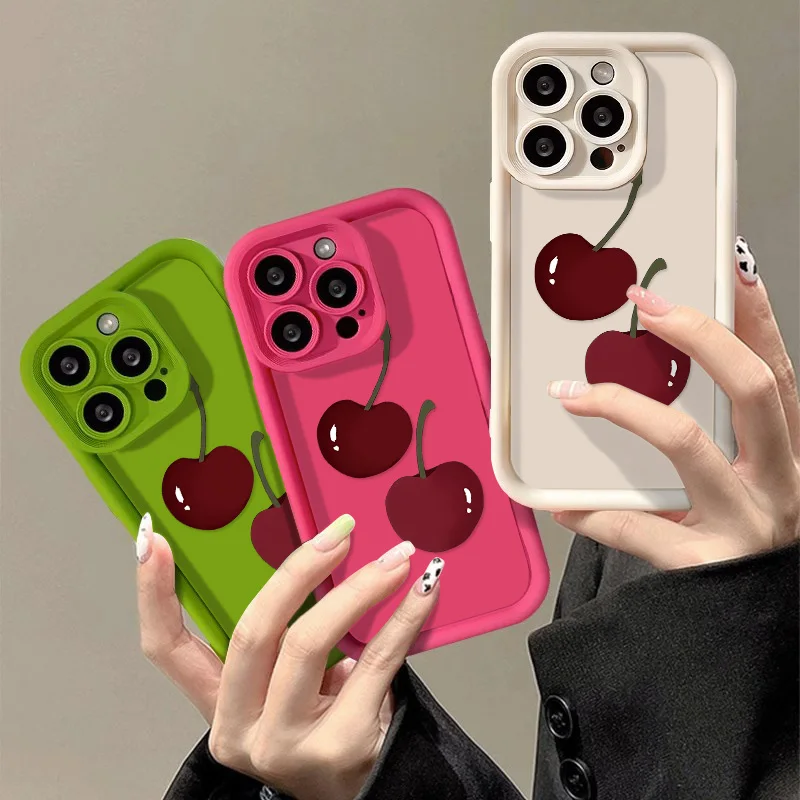 Cherry Phone Case For iPhone 11 Case iPhone 13 12 14 15 Pro XS Max XR 7 8 Plus X SE 2020 Shockproof Bumper Silicone Soft Cover