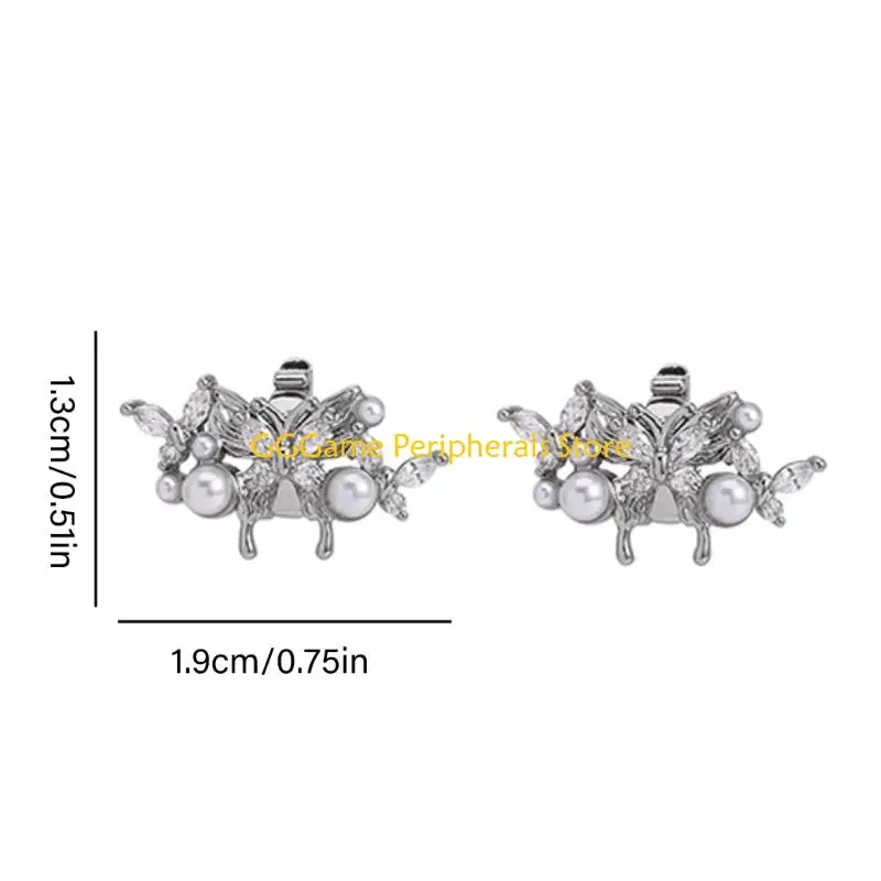U55B سماعة أذن على شكل فراشة لؤلؤية عصرية مُحسنة وقبضة مصنوعة من سبائك النحاس #6