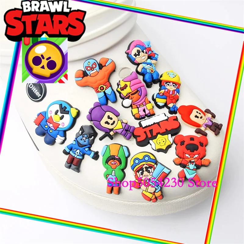 

Hot Sale Brawl Stars Shoes Buckle 12pcs Set Game Heroes Shoes Detachable Accessories Decoration for Kids Christmas Gift